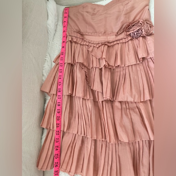 Strapless pink cotton and silk mini dress - Picture 6 of 10